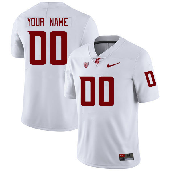 Custom Washington State Cougars Name And Number College Football Jersey Stitched-White